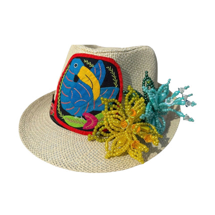 Tembleque and Mola Fedora Panama Hat by Vivian Fong Designs 58cm