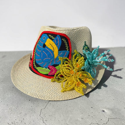Tembleque and Mola Fedora Panama Hat by Vivian Fong Designs 58cm