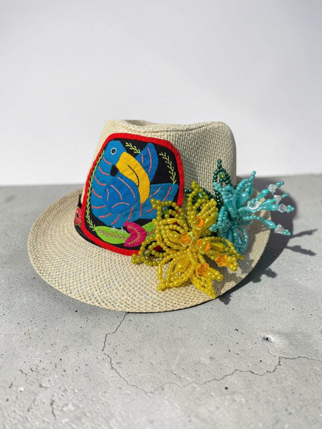 Tembleque and Mola Fedora Panama Hat by Vivian Fong Designs 58cm