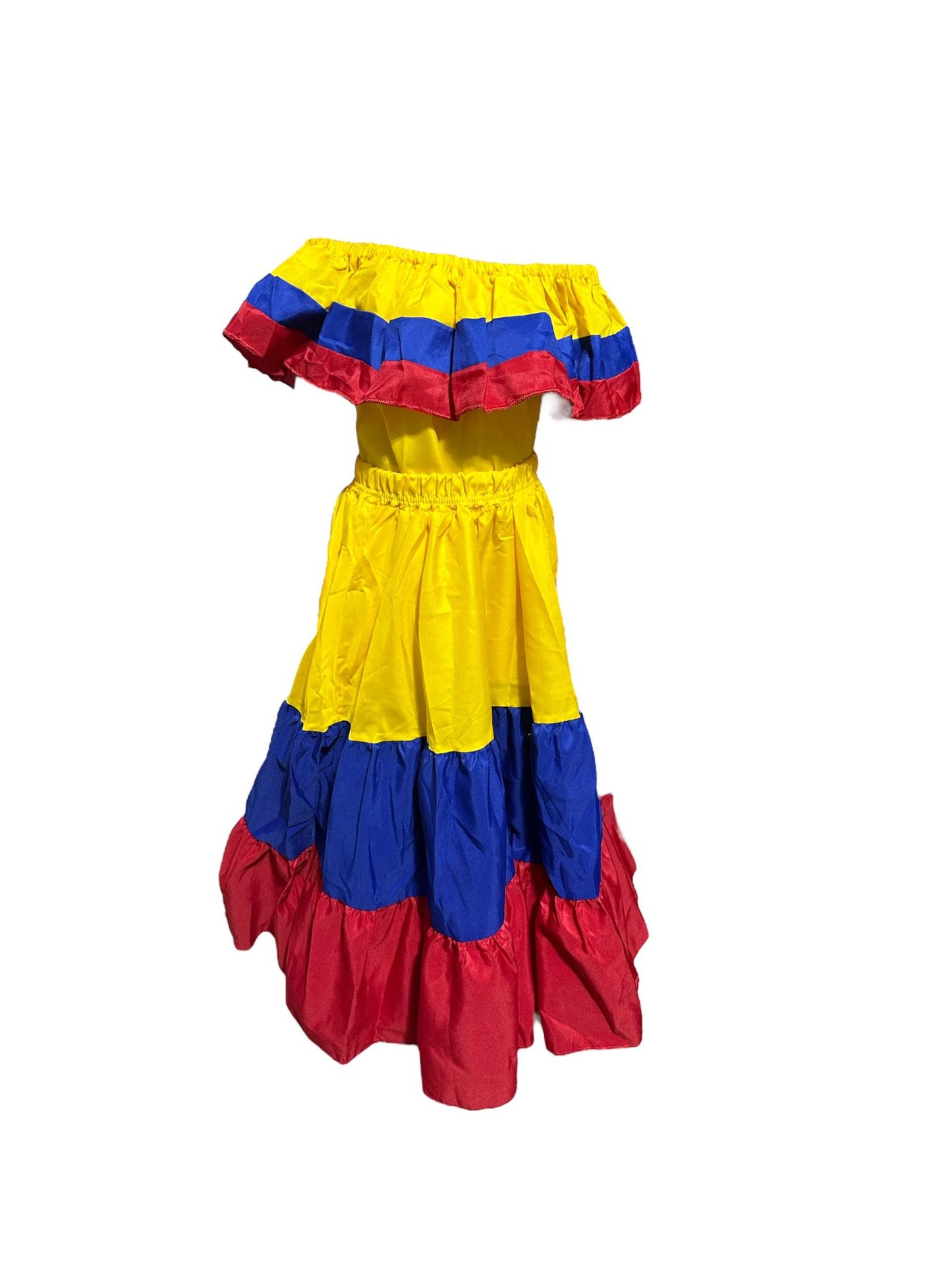 Colombian Traditional Dress Tri-color for Girl