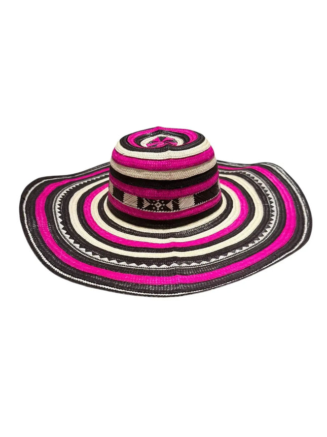 Sombrero Vueltiao Colombian Hat - Caña Flecha for Adulto Rosado - VivianFongDesignsLLC