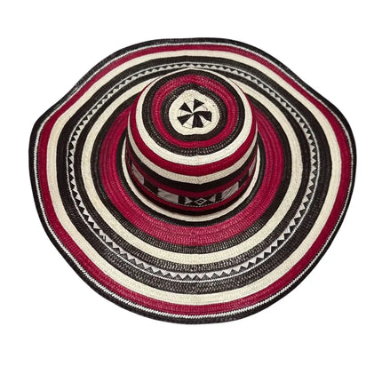 Sombrero Vueltiao Colombian Hat - Caña Flecha for Adulto Rojo - VivianFongDesignsLLC