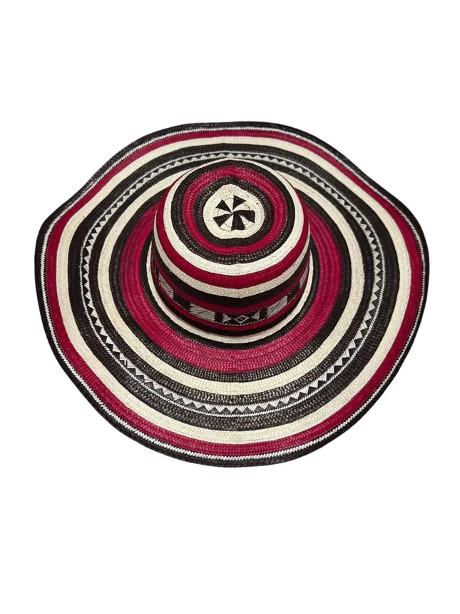 Sombrero Vueltiao Colombian Hat - Caña Flecha for Adulto Rojo - VivianFongDesignsLLC