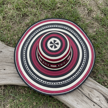Sombrero Vueltiao Colombian Hat - Caña Flecha for Adulto Rojo