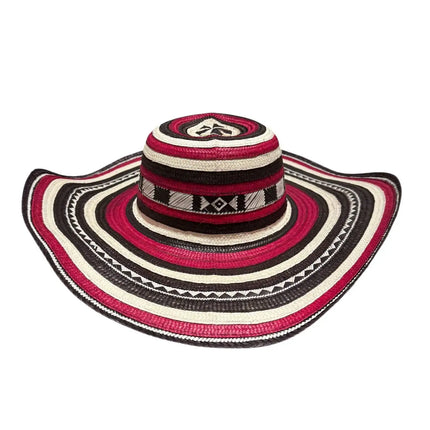 Sombrero Vueltiao Colombian Hat - Caña Flecha for Adulto Rojo - VivianFongDesignsLLC