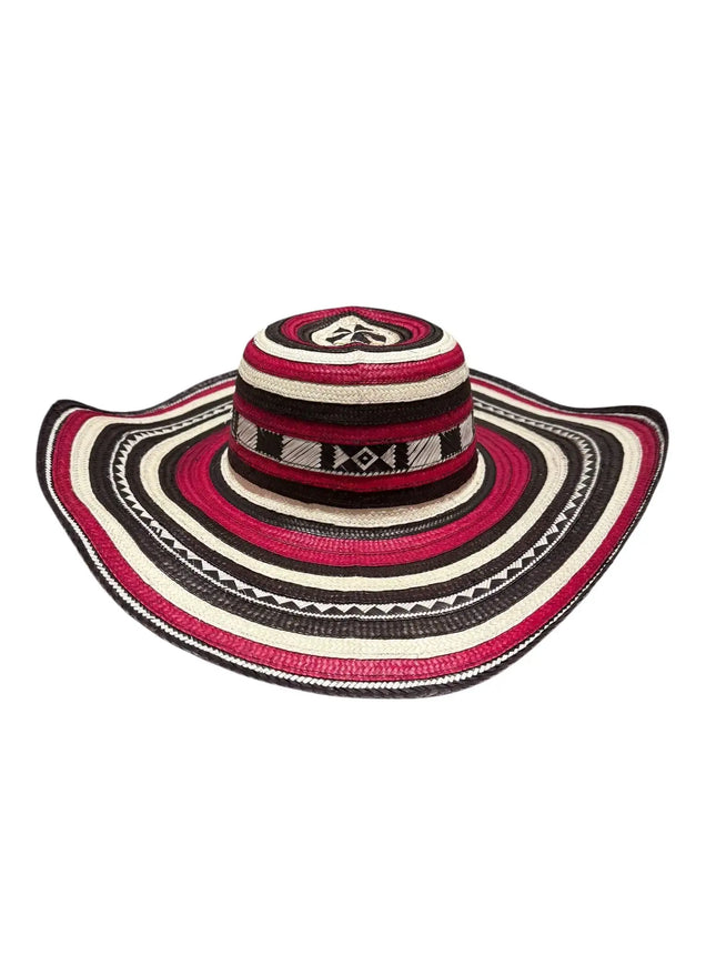 Sombrero Vueltiao Colombian Hat - Caña Flecha for Adulto Rojo - VivianFongDesignsLLC