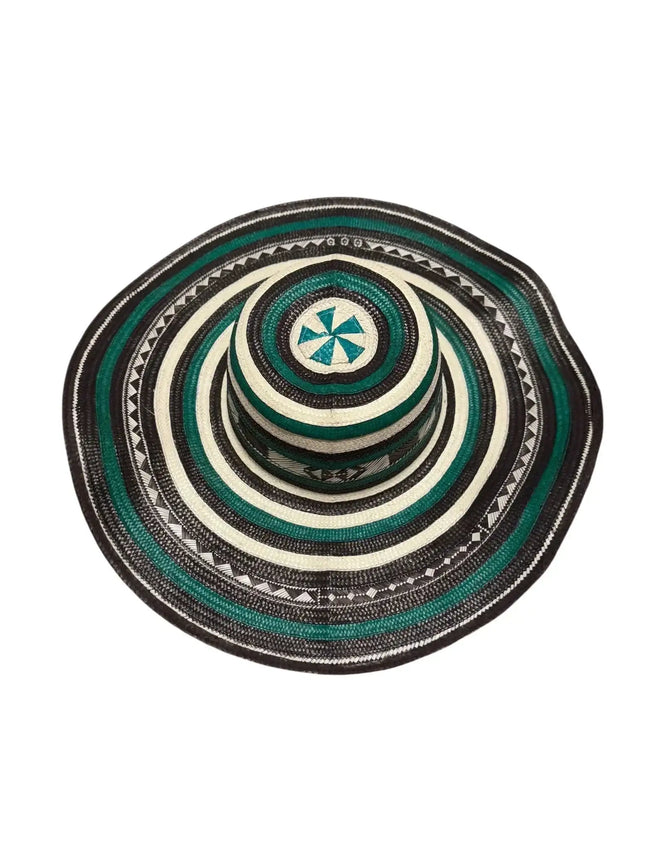 Sombrero Vueltiao Colombian Hat - Caña Flecha for Adulto Verde - VivianFongDesignsLLC