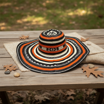 Sombrero Vueltiao Sombrero Colombiano - Caña Flecha para Adulto Anaranjado