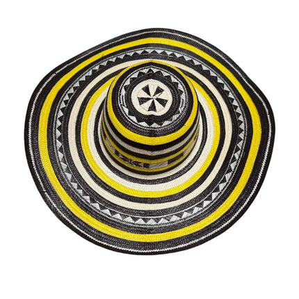 Sombrero Vueltiao Colombian Hat - Caña Flecha for Adulto Amarillo - VivianFongDesignsLLC
