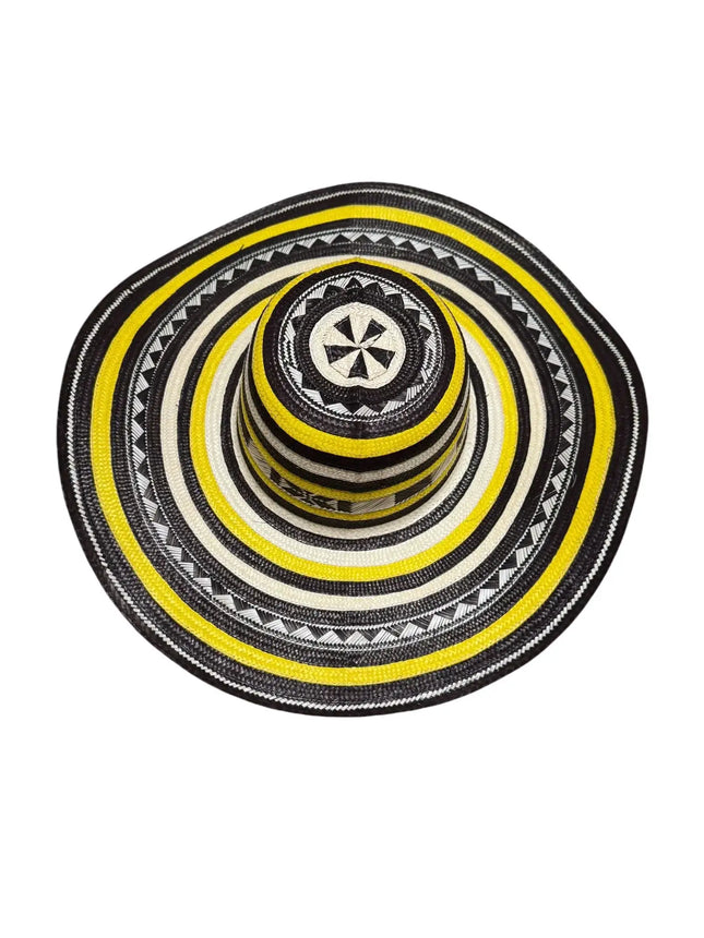 Sombrero Vueltiao Colombian Hat - Caña Flecha for Adulto Amarillo - VivianFongDesignsLLC