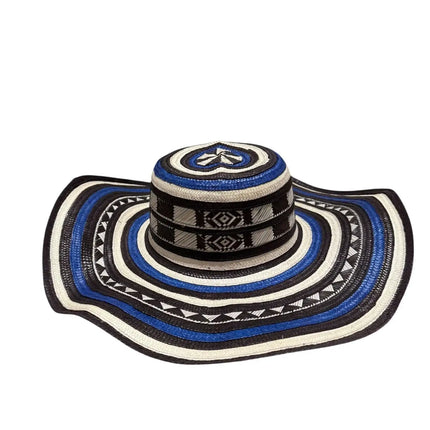 Sombrero Vueltiao Colombian Hat - Caña Flecha for Adulto Azul - VivianFongDesignsLLC