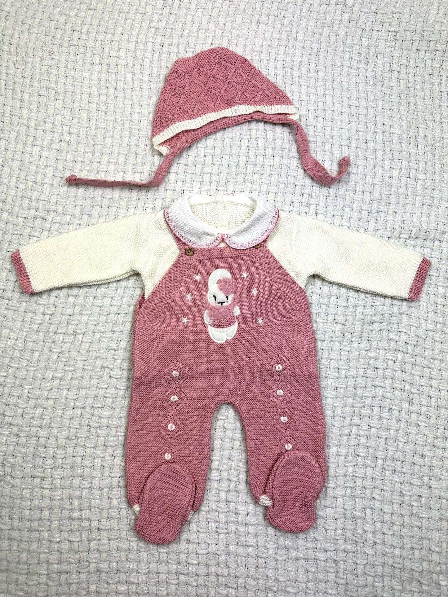 Newborn Knitted Set Hospital Outing Pink Spanish European Style