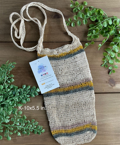 Chácara Panaméen Fait à la main en fibre naturelle Crochet Folklorique Grand sac 10,5 » x 9 » Sac Chacara