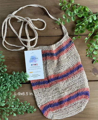 Chácara Panaméen Fait à la main en fibre naturelle Crochet Folklorique Grand sac 10,5 » x 9 » Sac Chacara