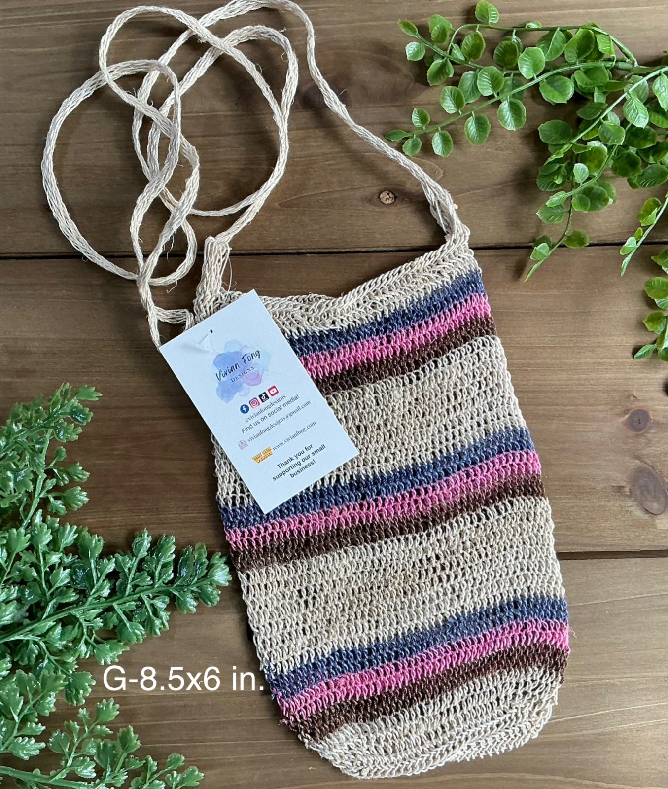 Chácara Panaméen Fait à la main en fibre naturelle Crochet Folklorique Grand sac 10,5 » x 9 » Sac Chacara