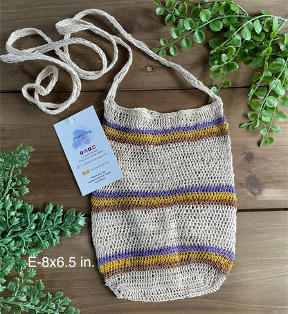 Chácara Panaméen Fait à la main en fibre naturelle Crochet Folklorique Grand sac 10,5 » x 9 » Sac Chacara