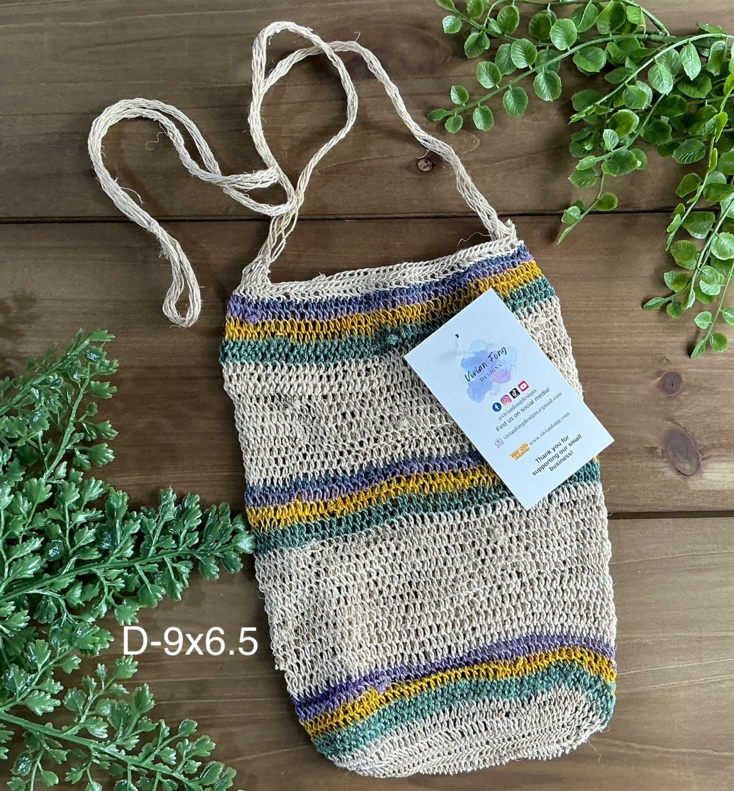 Chácara Panaméen Fait à la main en fibre naturelle Crochet Folklorique Grand sac 10,5 » x 9 » Sac Chacara