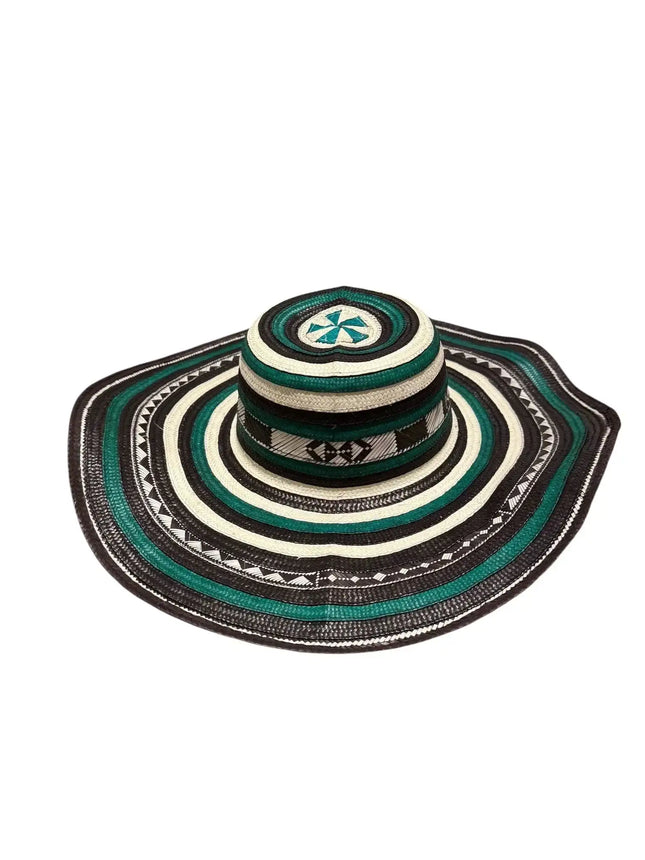 Sombrero Vueltiao Colombian Hat - Caña Flecha for Adulto Verde - VivianFongDesignsLLC
