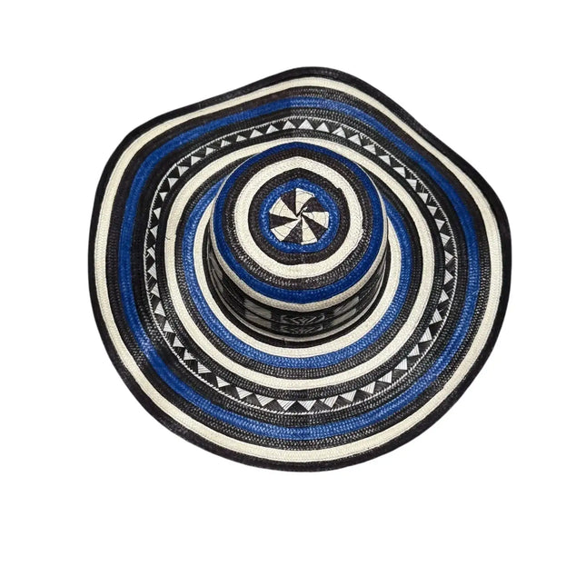 Sombrero Vueltiao Colombian Hat - Caña Flecha for Adulto Azul - VivianFongDesignsLLC