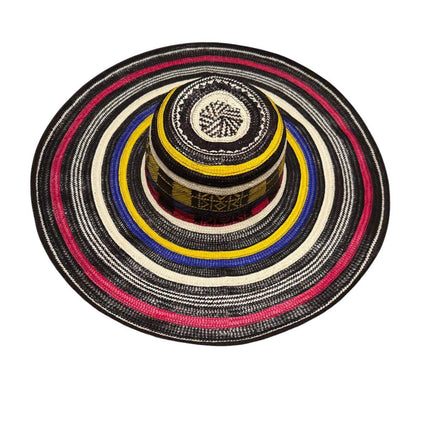 Sombrero Vueltiao Colombian Hat - Caña Flecha for Adulto tri-color - VivianFongDesignsLLC