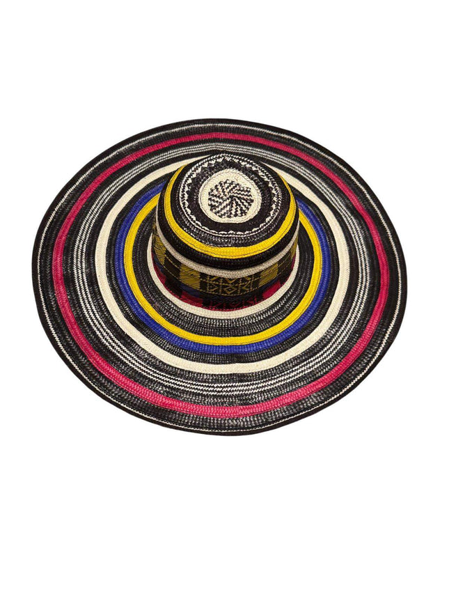 Sombrero Vueltiao Colombian Hat - Caña Flecha for Adulto tri-color - VivianFongDesignsLLC
