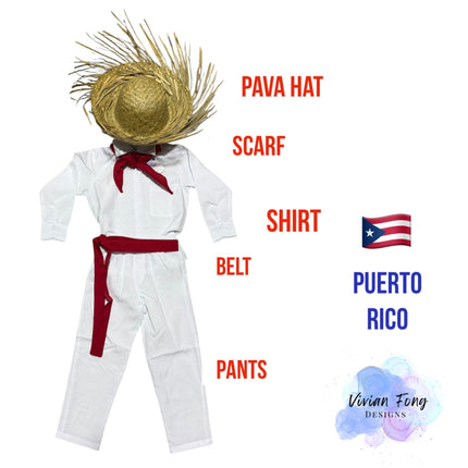 Puerto Rican Jibarito Dress 5pc Set for Boys [Niño]