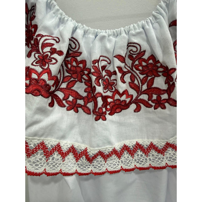 Panamanian Blouse with Embroidered Ruffle - Blusa Campesina