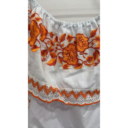 Blusa Panameña con Volante Bordado - Blusa Campesina
