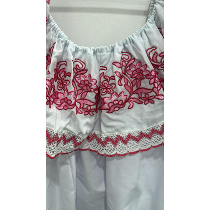 Blusa Panameña con Volante Bordado - Blusa Campesina