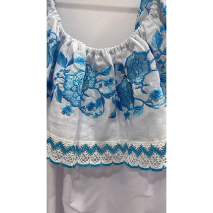 Blusa Panameña con Volante Bordado - Blusa Campesina
