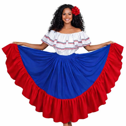 Robe large dansante des Caraïbes – Mélange de poly/coton Dacron de qualité supérieure [dominicain, portoricain]