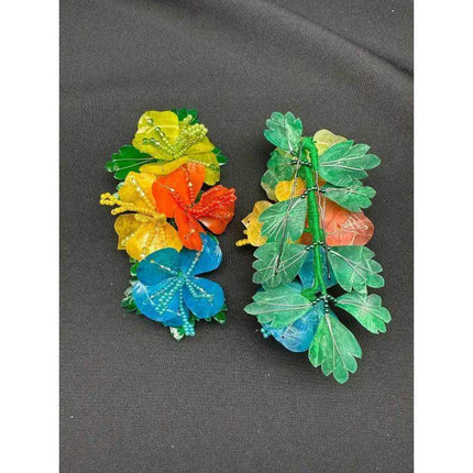 Authentic Fish Scale Montuno Hair Pin with Pearl Flowers (2-Pack) - VivianFongDesignsLLC