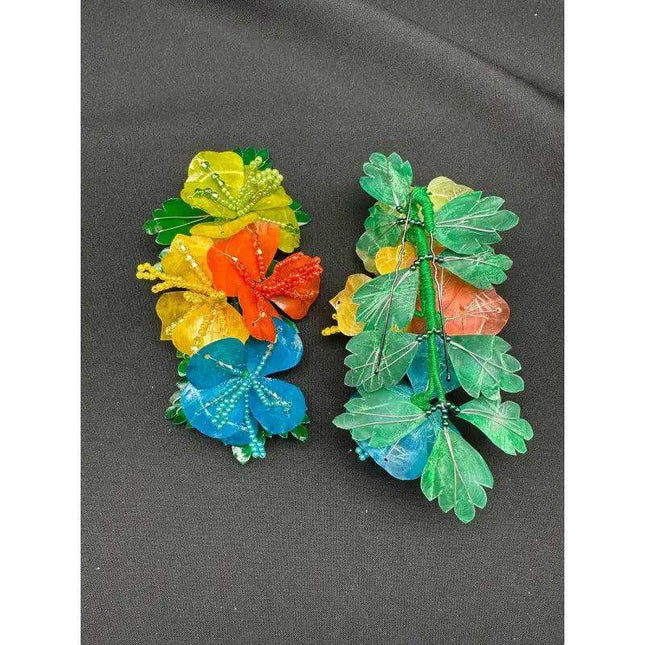 Authentic Fish Scale Montuno Hair Pin with Pearl Flowers (2-Pack) - VivianFongDesignsLLC