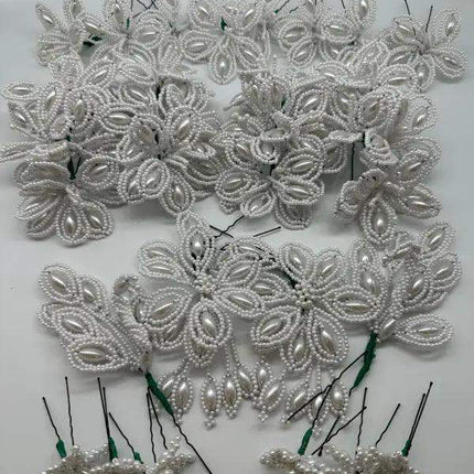 Authentic Tembleques White Pearl Set for Panama Pollera - VivianFongDesignsLLC