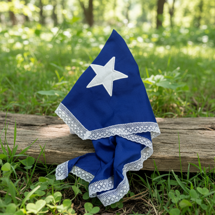 Blue Bandana with White Star - Pañoleta Azul for Puerto Rican Dress