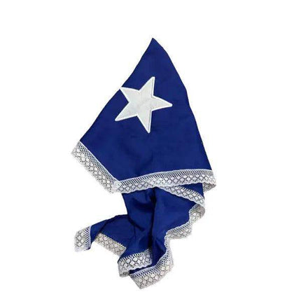 Blue Bandana with White Star - Pañoleta Azul for Puerto Rican Dress - VivianFongDesignsLLC