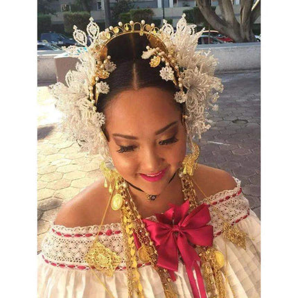 Cadena Chata Necklace for Panamanian Pollera - VivianFongDesignsLLC