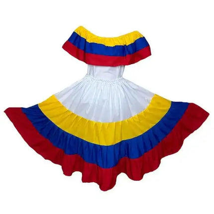 Colombia Traditional Dress with Blouse and Skirt - VivianFongDesignsLLC