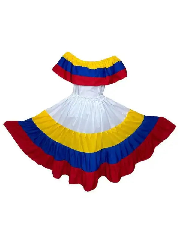 Colombia Traditional Dress with Blouse and Skirt - VivianFongDesignsLLC