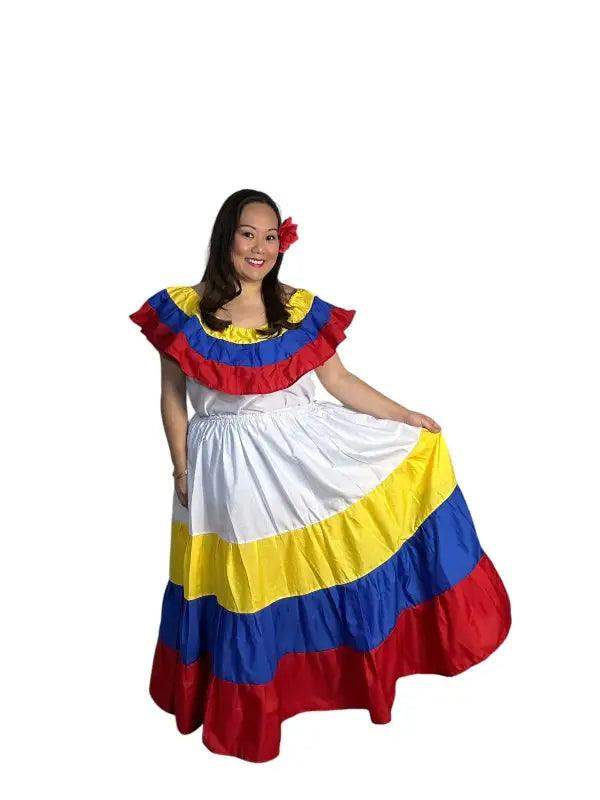 Colombia Traditional Dress with Blouse and Skirt – VivianFongDesignsLLC Colombia Traditional Dress with Blouse and Skirt – VivianFongDesignsLLC