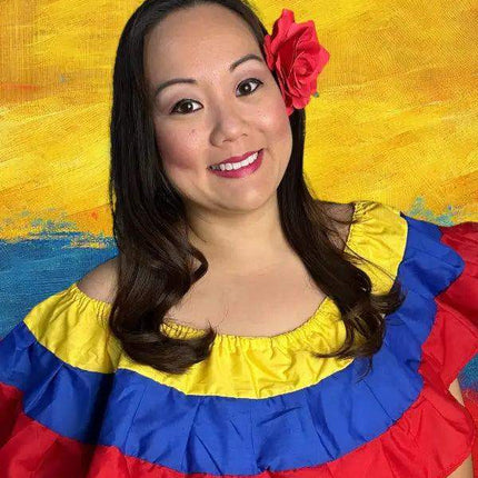 Colombia Traditional Dress with Blouse and Skirt - VivianFongDesignsLLC