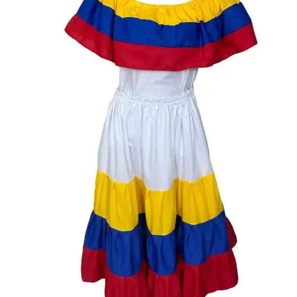 Colombia Traditional Dress with Blouse and Skirt - VivianFongDesignsLLC