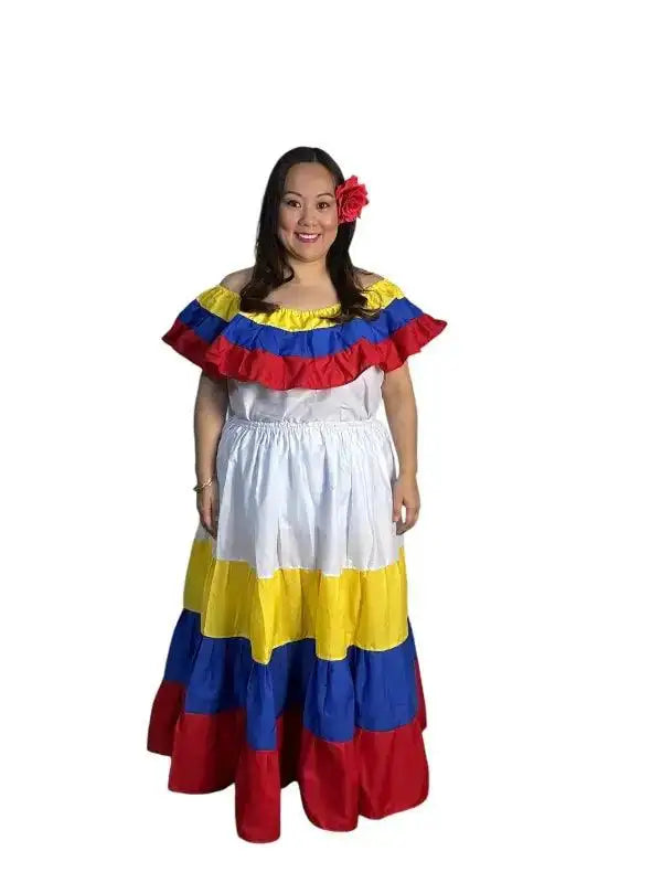Colombia Traditional Dress with Blouse and Skirt – VivianFongDesignsLLC