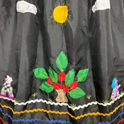 Colombian Campesina Dress - Handmade Applique - VivianFongDesignsLLC