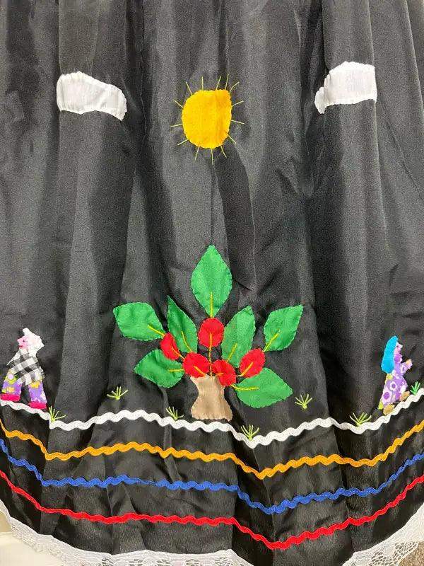 colombian embroidered dress Camelia Floral Embroidered Mexican Dress- Vestido Mexicano Bordado Floral