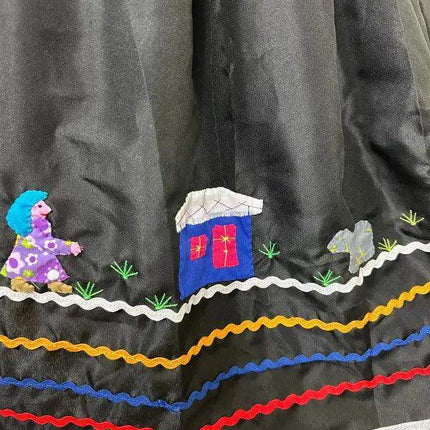 Colombian Campesina Dress - Handmade Applique - VivianFongDesignsLLC