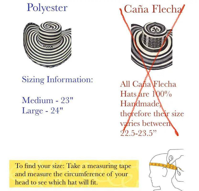 Colombian Costeno Vueltiao Hats for Adulto Polyester B&W - VivianFongDesignsLLC