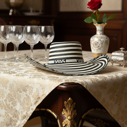 Sombreros Costeño Vueltiao Colombiano para Adulto Poliéster B&amp;N 