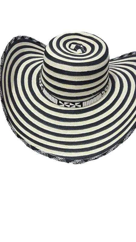 Colombian Costeno Vueltiao Hats for Adulto Polyester B&W - VivianFongDesignsLLC