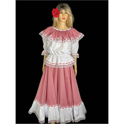 Colombian Cumbia Cuello de Bandeja Dancing Dress - VivianFongDesigns LLC